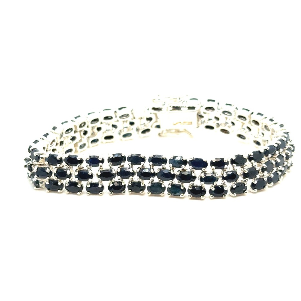 Sterling Silver Deep Blue‎ Stones Bracelet